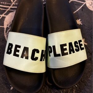 PINK Victoria's Secret Black and White Sandals